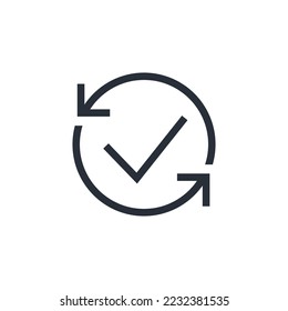 Double reverse arrow, substitutions, exchange. Vector linear icon isolated on white background.