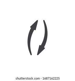 Double reverse arrow vector icon. filled flat sign for mobile concept and web design. Up and down arrow transfer glyph icon. Symbol, logo illustration. Vector graphics
