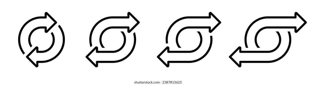 Double reverse arrow vector icon. Replace sign. Cashback symbol.