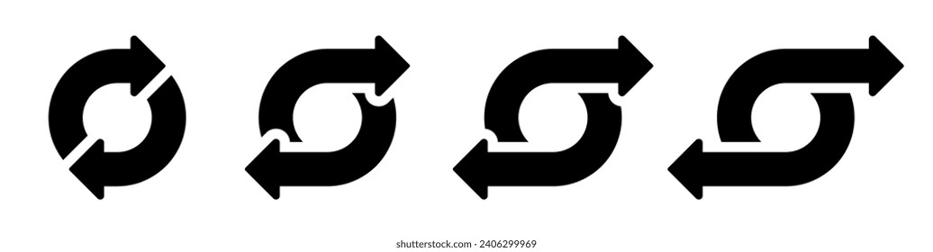 Double reverse arrow vector icon. Replace sign. Cashback symbol.