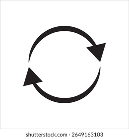 Double reverse arrow vector icon isolated on white background. Recycle symbol icon. Recycle or recycling arrows icon. Vector recycle sign