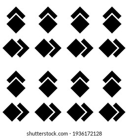 Double Rhombuses Pattern. Vector Black Rhombuses Pattern.