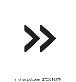 Double right arrow chevron icon for navigation and fast forward