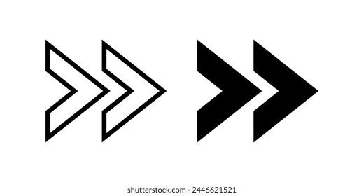 Double right icon. flat illustration of vector icon for web