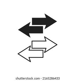 Double, right and left arrow vector icon