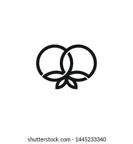 Double Ring of Cannabis or Hemp Symbol Icon Logo Template
