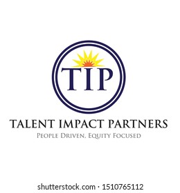 Double ring logo with sunrise for talent company