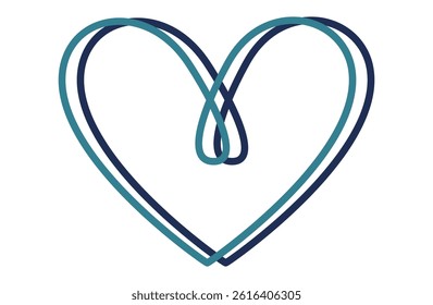 Double Ringed Heart Loop Illustration