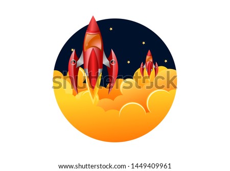 Double rocket launch illustration air