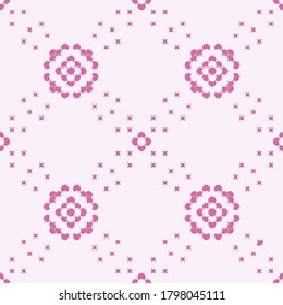 Double round flowers with small flowers adorned with butterfly-like sparkle between large round flowers. Seamless Abstract Pink Background