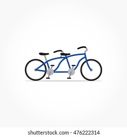 double saddles couple bicycle with blue frame