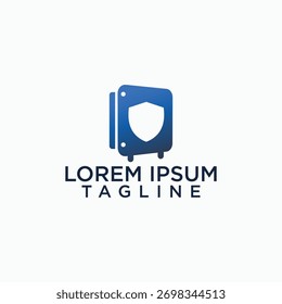 double safety logo design vector, security icon design template vector