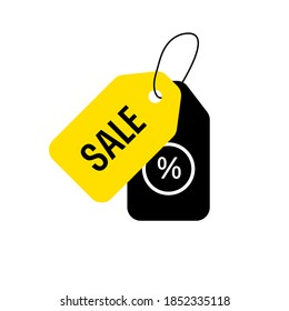 double sale label icon vector
