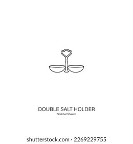 Double Salt Holder icon. Used when performing the Kiddush blessing of bread on the Shabbat and Jewish holidays. Can be used for logo, banner, flyer, sticker, poster, greeting card, decoration