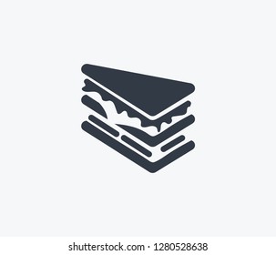 Double sandwich icon isolated on clean background. Double sandwich icon concept drawing icon in modern style. Vector illustration for your web mobile logo app UI design.