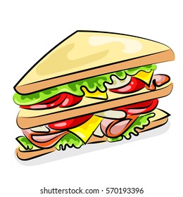 double sandwich isolated at the white background