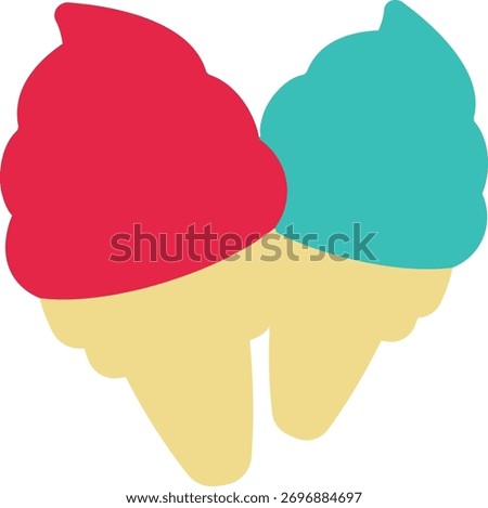 a double scoop ice cream in a cone