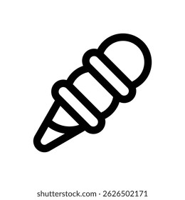 Doble cucharada de helado. Icono de Vector de trazo editable.