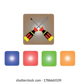 double screwdriver icon with additional set of backgrounds