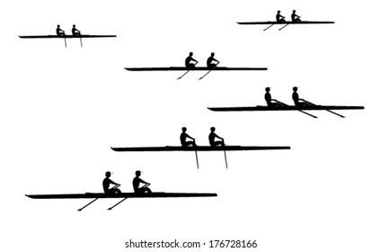 Double Scullers Silhouettes