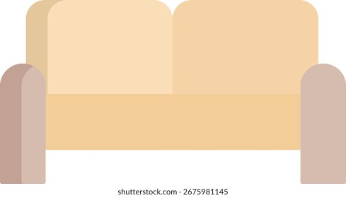 design de ícone plano de sofá de assento duplo