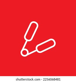 Doppelquerschnitt-Strichzeilensymbol, grafische Ressourcenvorlage, Vektorgrafik.