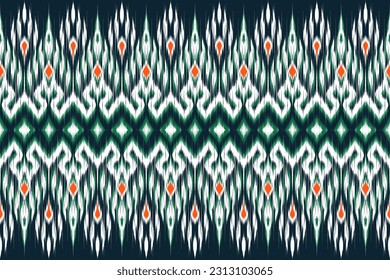 Double Serpent Ikat Abstract ethnic oriental ikat seamless pattern traditional in tribal.For background,carpet,Batik,cover,textile,wallpaper,clothing,wrapping,fabric,printing,illustration.embroidery