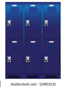 Double set of individual lockers. Vector illustration.