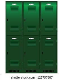 Double set of individual lockers. Vector illustration.