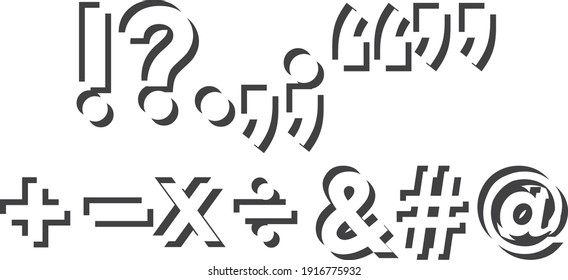 Double Shadow Punctuation Set Font
