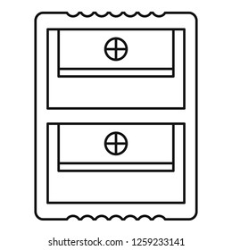 Double sharpener icon. Outline double sharpener vector icon for web design isolated on white background