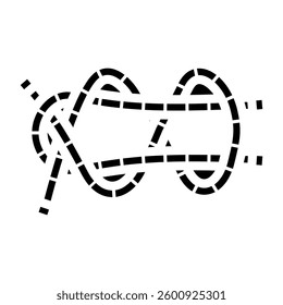 double sheet bend nautical knot glyph icon vector. double sheet bend nautical knot sign. isolated symbol illustration