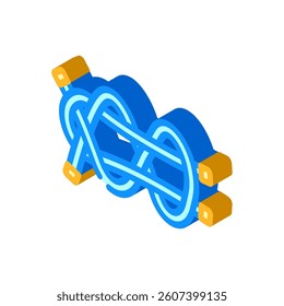 double sheet bend nautical knot isometric icon vector. double sheet bend nautical knot sign. isolated symbol illustration