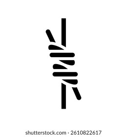 double sheet bend nautical knot glyph icon vector. double sheet bend nautical knot sign. isolated symbol illustration
