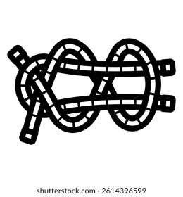 double sheet bend nautical knot line icon vector. double sheet bend nautical knot sign. isolated contour symbol black illustration