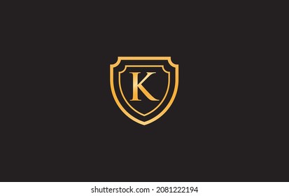 Double shield and golden elegant logo, art, symbol design with alphabet for professional brand and business