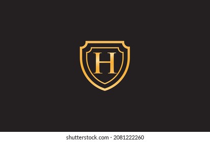 Double shield and golden elegant logo, art, symbol design with alphabet for professional brand and business
