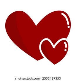 Double shiny red full heart