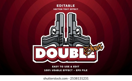duplo tiro logotipo editável e efeito de texto