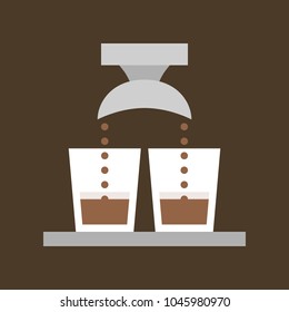 Double shot of espresso, flat icon for coffee shop concept
