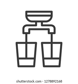 Double shot vector, coffee related line design editable stroke icon