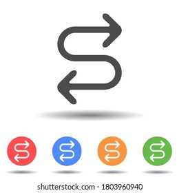 Double side arrow icon vector logo with isolated background