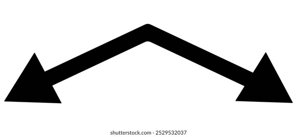 Double side arrow icon vector sing. Semicircular curved thin long double ended arrow.  Vector illustration. 