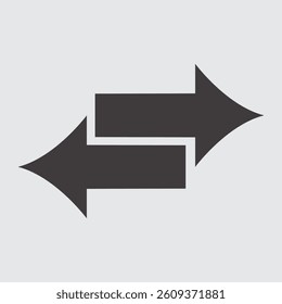 Double side arrow. Two-way arrow sign. Lift movement line symbol. Transfer arrow icon. EPS vector illustration