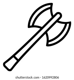 Double Side Blade Tourist Axe Concept, Wood Cut Tool Vector Icon design