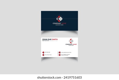 Double side creative and clean black modern and corporate business card Design.