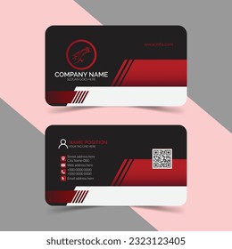Double side dark and white color business card template design and background