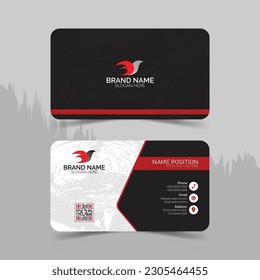 Double side dark and white corporate business card 
 template design and background
