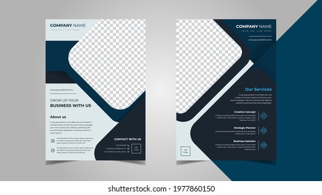 Double Side Flyer Template Design With Multiple Color For Creative Business Agency and Corporate Cyan and deep Blue Color option