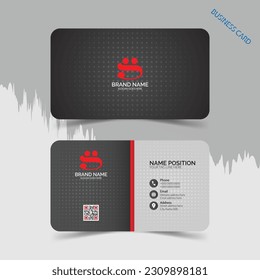 Double side gray and white business card template design .